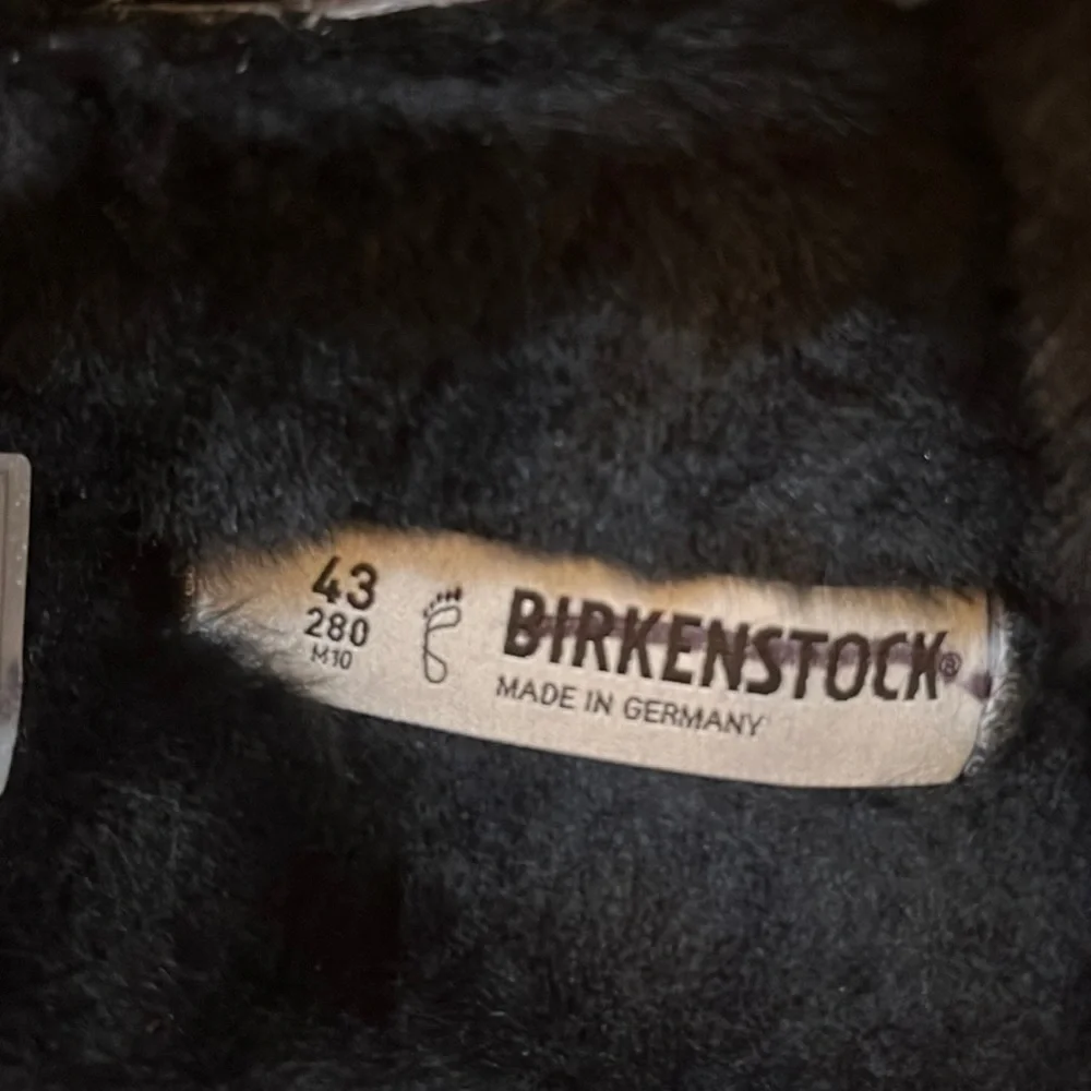NWT Birkenstock Arizona Shearling Suede Leather Mountain View Black 10